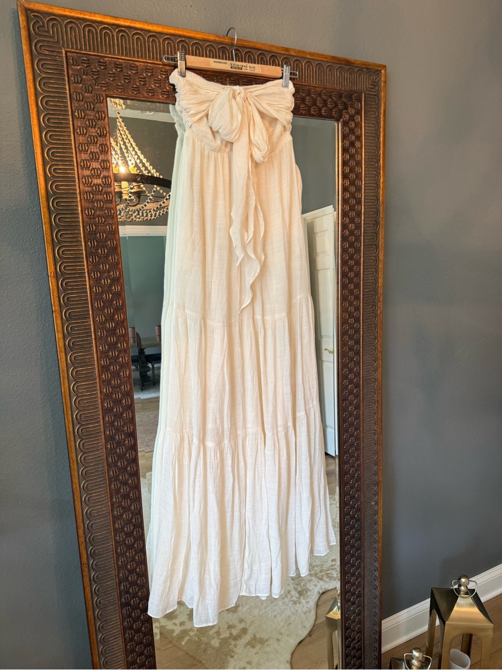 VICI Boho Strapless Maxi Dress with tie
